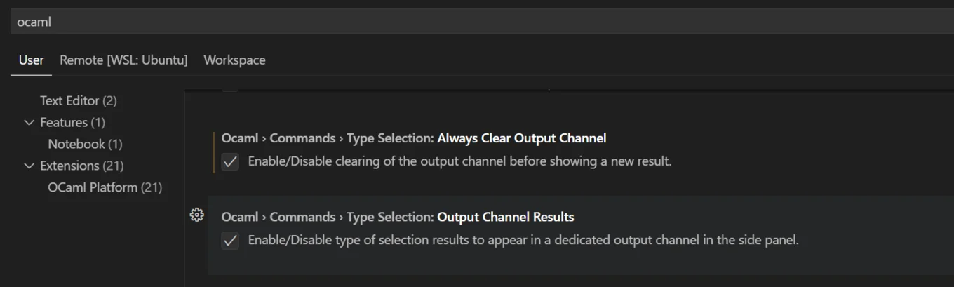 Toggling the settings to use a dedicated output panel