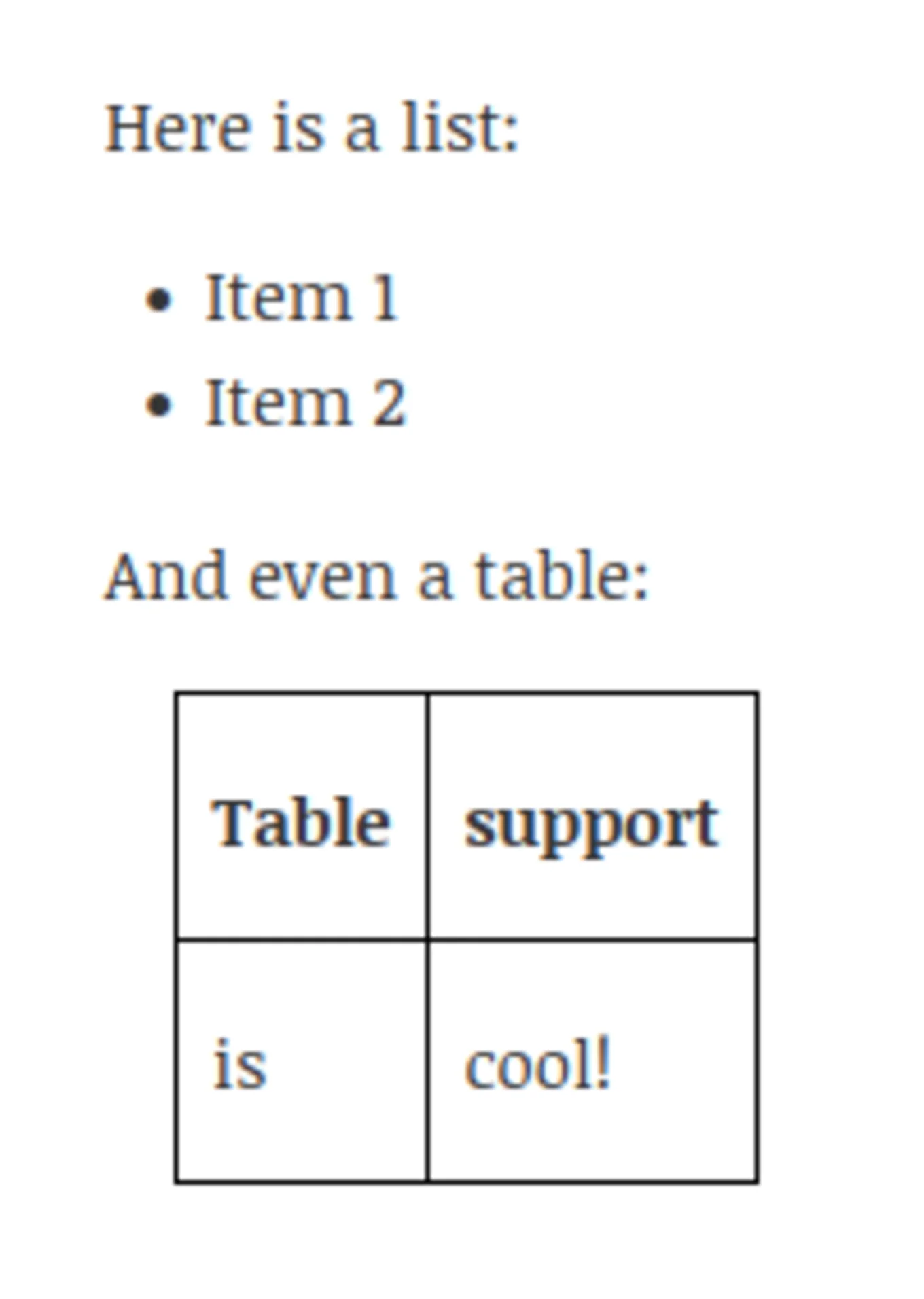 odoc table